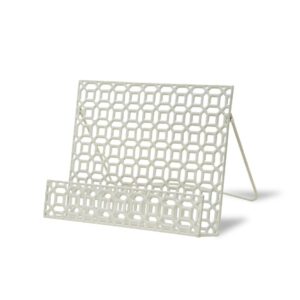 Cream Metal Geometric Cookbook Stand