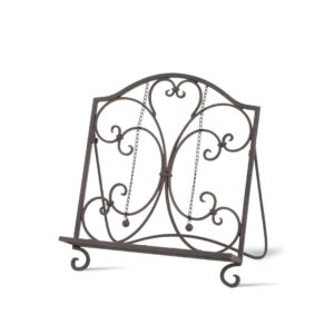 Swirl Design Metal Cookbook Stand - Black